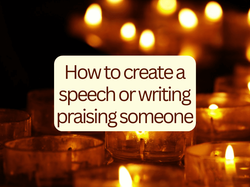 another word for speech or writing praising someone